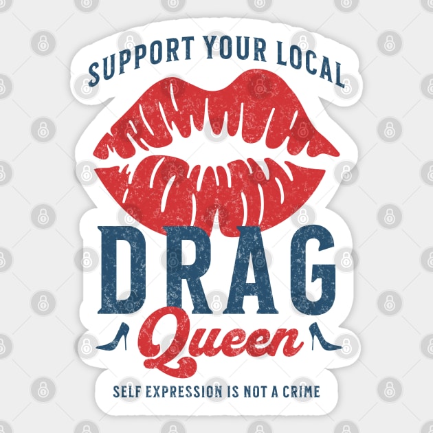 Support Your Local Drag Queen Vintage Lips Sticker by PUFFYP